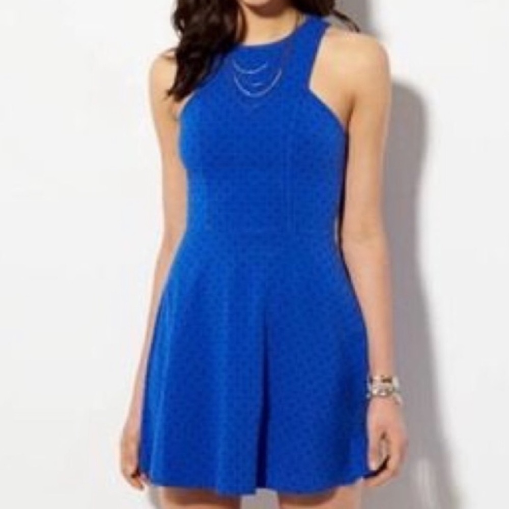 American Eagle Outfitter Blue Polka Dot Dress